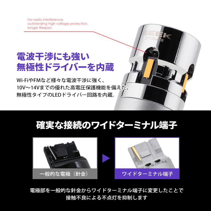 SEEK products T20 LED ウインカー LX 冷却FAN搭載 メッキボディ ハイフラ防止 抵抗 キャンセラー内蔵 アンバー / 黄 ピンチ部違い ウェッジ球 1年保証 |  | 09