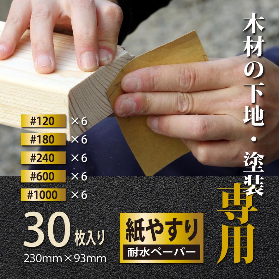 SEEK products 木材の下地 塗装専用 耐水ペーパーセット 5種類 30枚