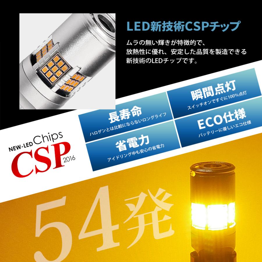 SEEK products S25 LED ウインカー ファン搭載 1200lm ハイフラ防止 キャンセラー内蔵 アンバー / 黄 150° ピン角違い シングル球 54発 |  | 04