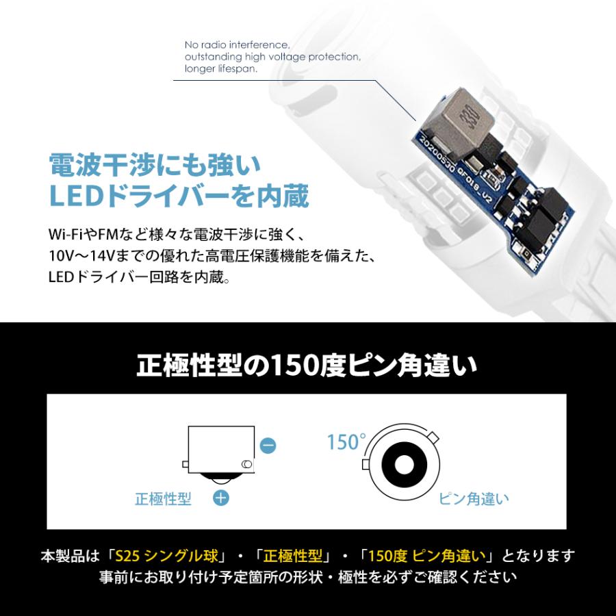 SEEK products S25 LED ウインカー ファン搭載 1200lm ハイフラ防止 キャンセラー内蔵 アンバー / 黄 150° ピン角違い シングル球 54発 |  | 07