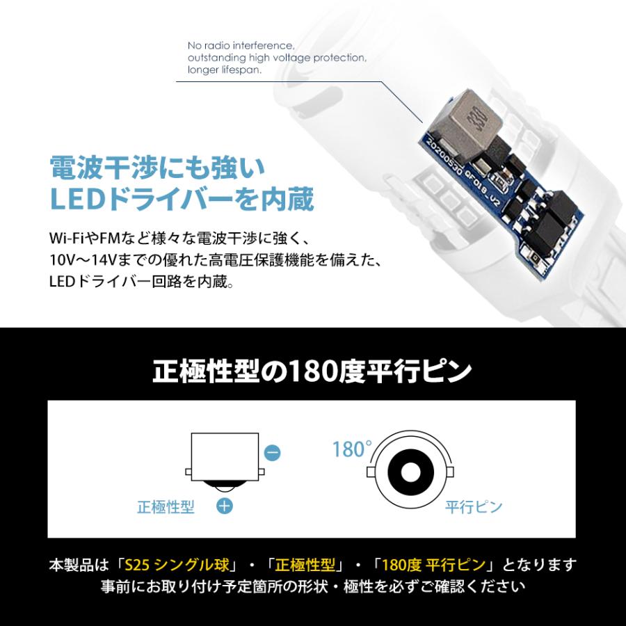 SEEK products S25 LED ウインカー 180度 平行ピン アンバー 黄