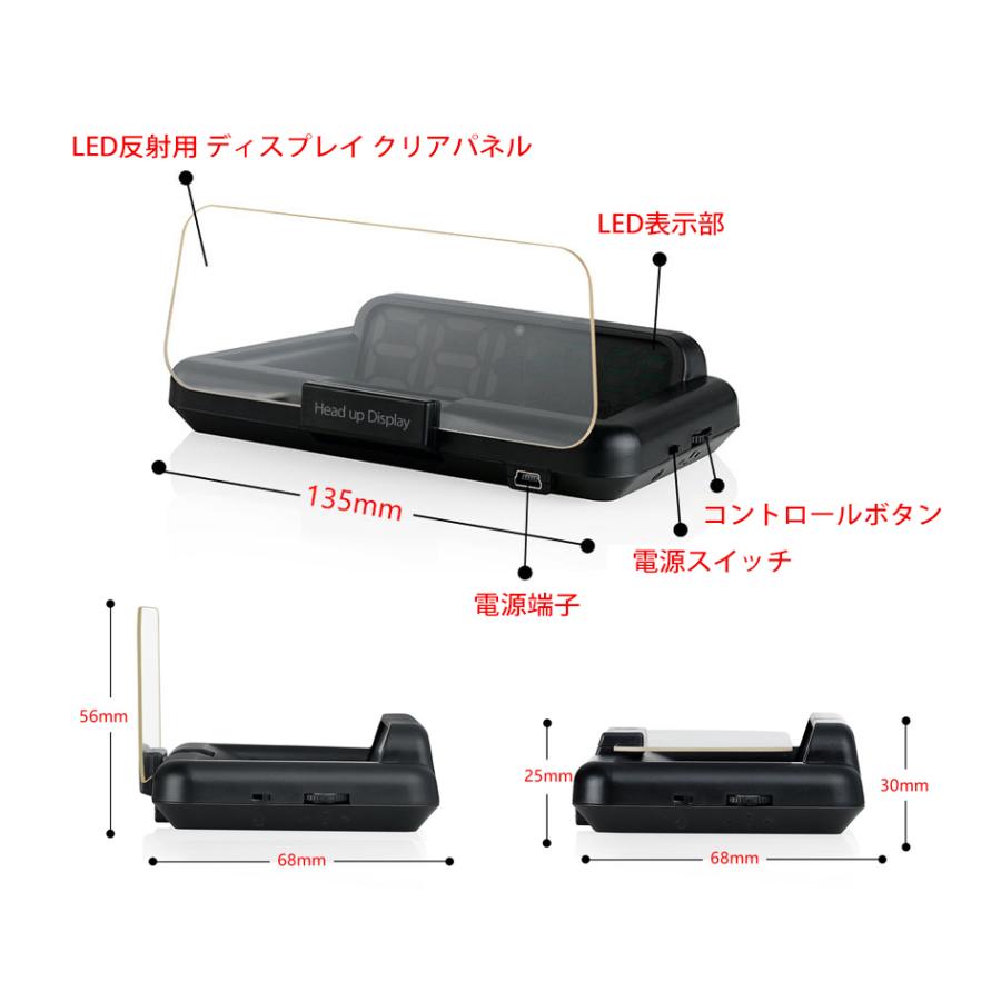 SEEK ヘッドアップディスプレイ GPS 速度計 スピードメーター 12V 24V