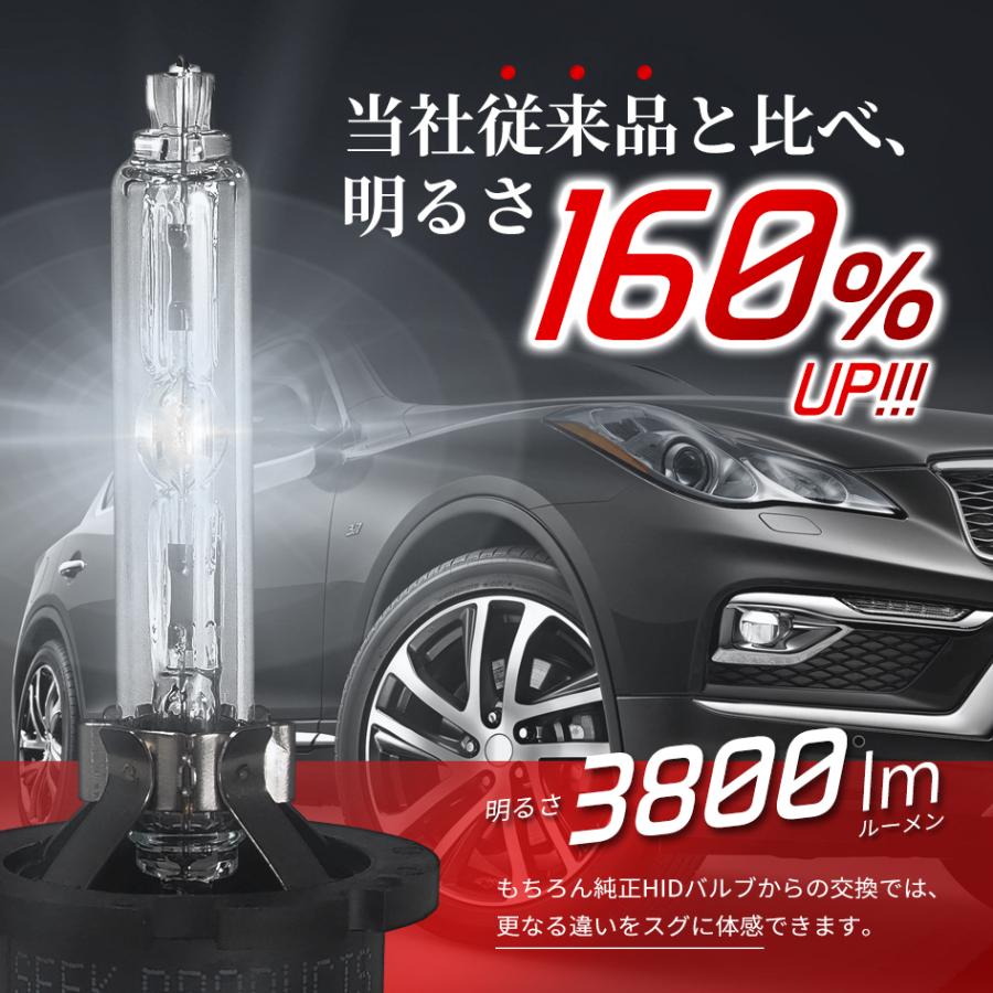 ポイント5倍 SEEK Products HID バルブ D4S 専用設計 車検対応 純正交換 4300K / 6000K 最新モデル プロジェクター用 明るさ 1.6倍 1年保証 送料無料｜seek｜04