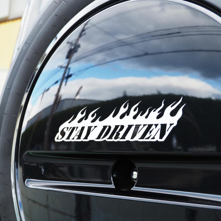 SEEK products 切り文字 ステッカー 車 STAY DRIVEN ファイヤー 炎 強
