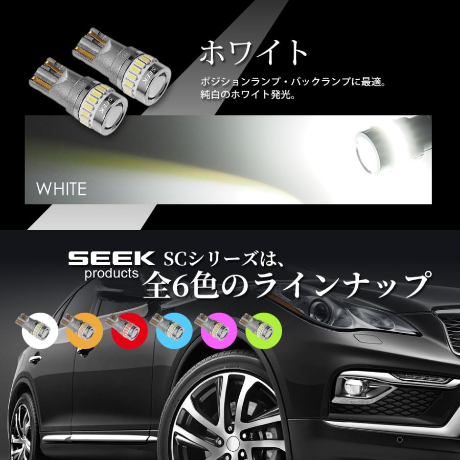 HONDA ゼスト ゼストスポーツ含む H18.2〜H24.11 T10 LED ポジション/スモール ナンバー灯など SEEK Products SCシリーズ 無極性 ウェッジ球 白 19発 送料無料｜seek｜04