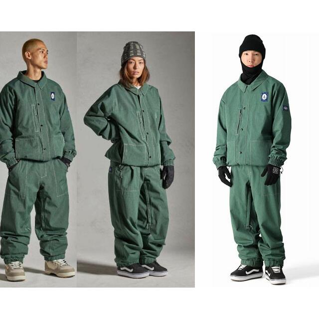 スノーボード GREENCLOTHING WORK PANTS 686 シックスエイトシックス M4WN225 DOJO PANT FOREST GREEN DENIM 24