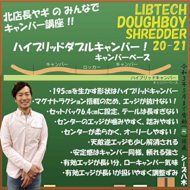 【オリジナル解説】LIBTECH DOUGHBOY SHREDDER 195cm リブテック ドゥボーイシュレダー 202021モデル