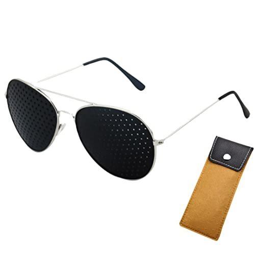 Utashop ピンホールメガネ 視力回復メガネ 視力回復 眼精疲労 メガネ 目の疲れ グッズ 目の疲れをとるグッズ シルバー S 2112 Seeshop 通販 Yahoo ショッピング