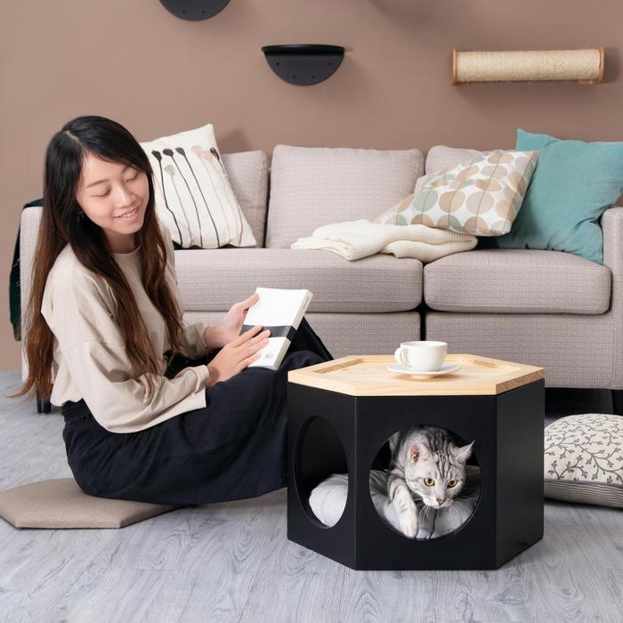 MYZOO マイズー 六角ハウス スツール ローテーブル 椅子 猫ハウス