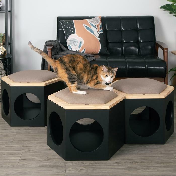 【展示品セール】MYZOO マイズー 六角ハウススツールセット MYZOO マイズー 六角ハウス スツール ローテーブル 椅子 猫ハウス