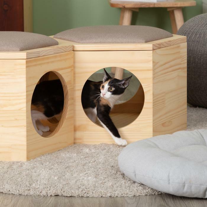 MYZOO マイズー 六角ハウス スツール ローテーブル 椅子 猫ハウス