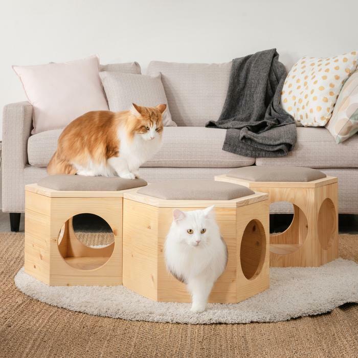 MYZOO マイズー 六角ハウス スツール ローテーブル 椅子 猫ハウス