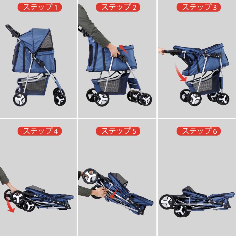 ZENY【セール価格】新色ブルー ペットカート 4輪 ペット用品