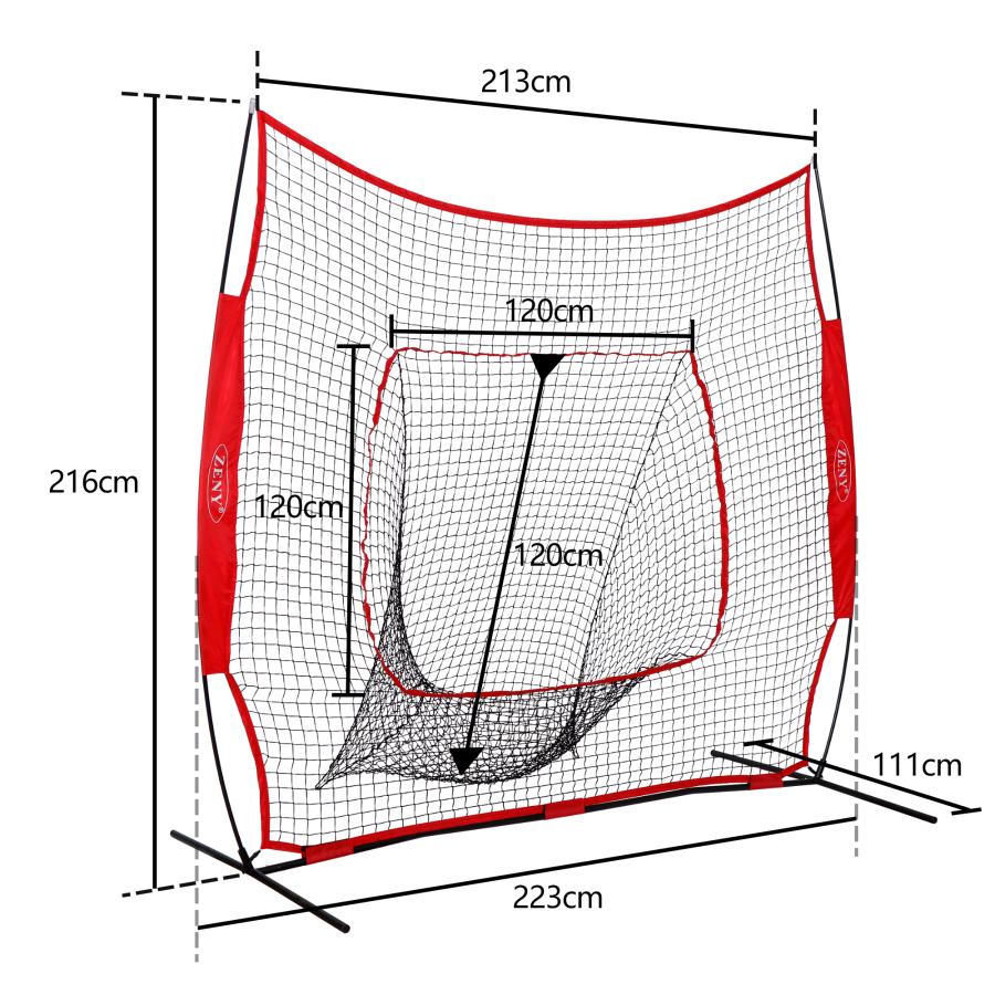 人気商品　野球練習ネット 展開サイズ213x213cm ９マス枠  ボール受けネット 防球ネット ピッチングネット 投球練習 トレーニング 練習器具 組立簡単 硬式 軟式｜segawe｜07