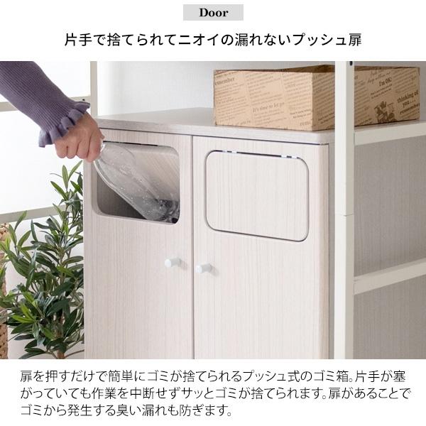 木製ダブルプッシュダストボックス new Empro エンプロー DB-802R-new ゴミ箱 ごみ箱 塵箱 お洒落 おしゃれ 家具 居間 和風洋風 二連 キッチン 宮武製作所の画像