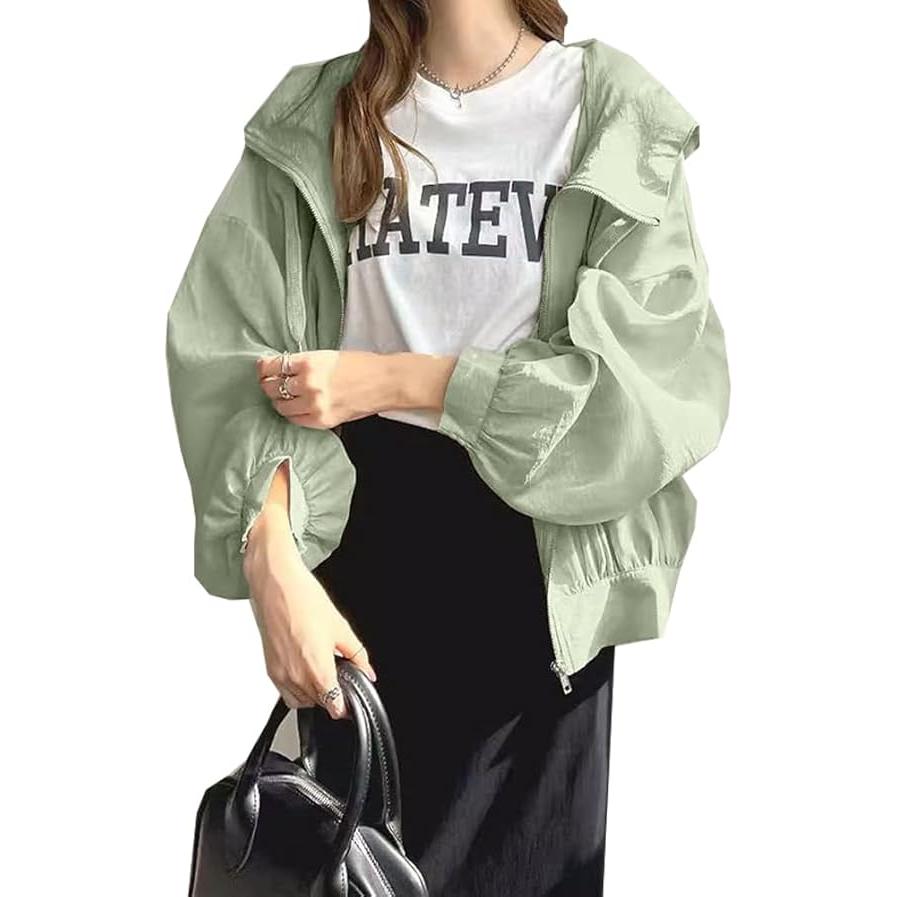 レディース UVカット パーカー 日焼け止め服 カーディガン フード付き アウター 薄手 冷感生地 日焼け防止 紫外線対策 軽量 かわいい カジュアル |  | 10