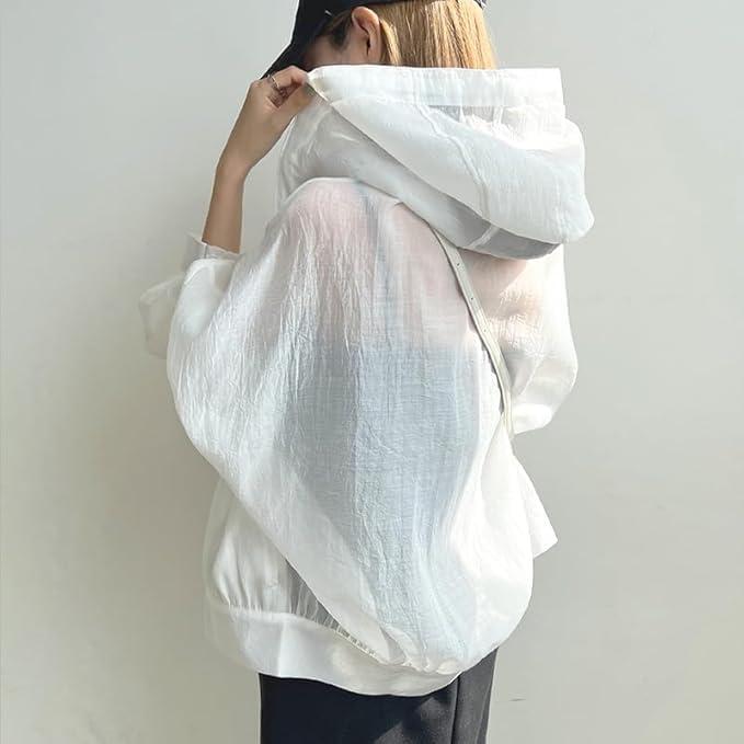 レディース UVカット パーカー 日焼け止め服 カーディガン フード付き アウター 薄手 冷感生地 日焼け防止 紫外線対策 軽量 かわいい カジュアル |  | 02