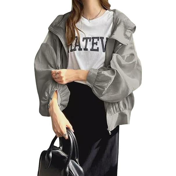 レディース UVカット パーカー 日焼け止め服 カーディガン フード付き アウター 薄手 冷感生地 日焼け防止 紫外線対策 軽量 かわいい カジュアル |  | 05