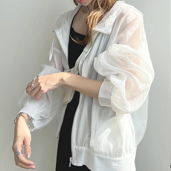 レディース UVカット パーカー 日焼け止め服 カーディガン フード付き アウター 薄手 冷感生地 日焼け防止 紫外線対策 軽量 かわいい カジュアル |  | 08