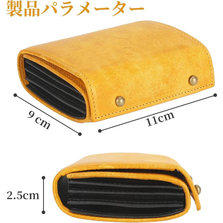 二つ折り財布 メンズ 2つ折り イタリア レザー ミニ財布 コンパクト箱型小銭入れ小さい財布 二つ折り 箱状財布 大容量 L字 レディース [並行輸入品] |  | 03