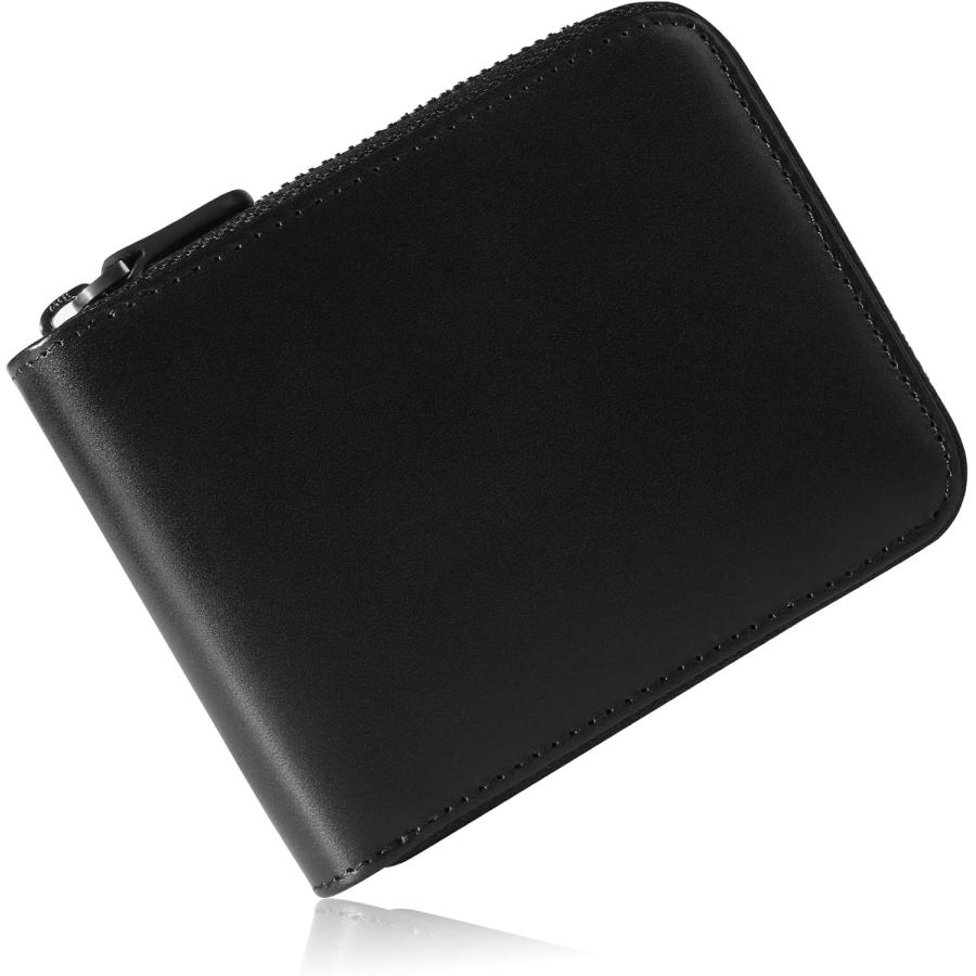 栃木レザー 財布 二つ折り 財布 メンズ 2つ折り YKKファスナー メンズさいふ 人気ブランド box型小銭入れ 一流の革職人が作る 本革財布 ふたつおり 男性 紳士用 | 