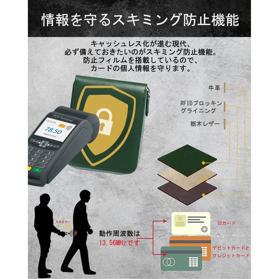 財布 メンズ 2つ折り 日本栃木 レザー 二つ折り財布 YKK ラウンドファスナー 一流の革職人が作る 折り財布 BOX型小銭入 スキミング防止 ふたつおり 折りたたみ |  | 04