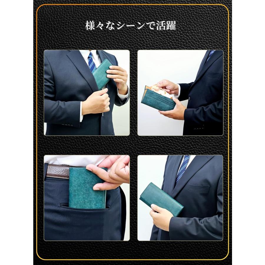 財布 メンズ レディース 長財布 2つ折り マチ付き 小銭入れ 薄い 大