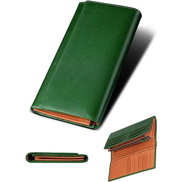 財布 メンズ レディース 長財布 2つ折り マチ付き 小銭入れ 薄い 大