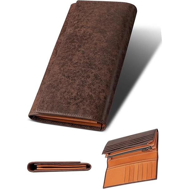 薄型 財布 メンズ レディース 長財布 2つ折り マチ付き 小銭入れ 薄い 大容量 カード21枚 使いやすい イタリアン レザー 一流 財布 メンズ レディース 長財布 2つ折り マチ付き 小銭入れ 薄い 大