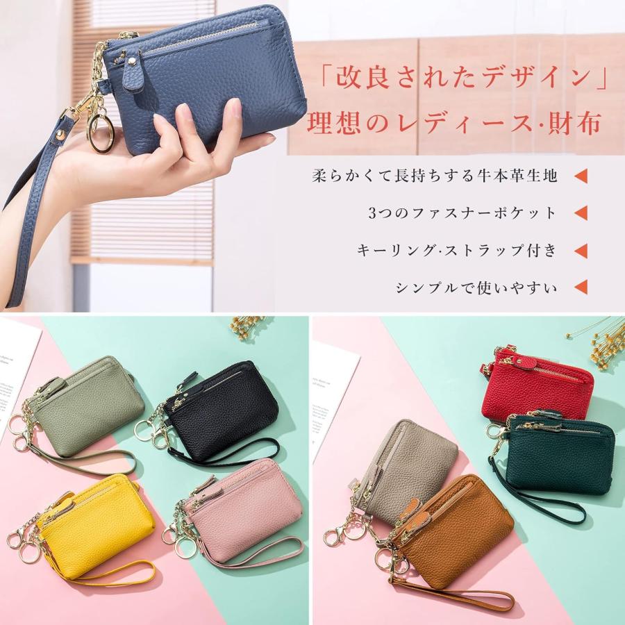 キーケース レディース 小銭入れ 本革 コインケース カードキーケース L字ファスナー ミニ財布 小銭入れ付き カードケース おしゃれ 薄い マネークリッ |  | 01