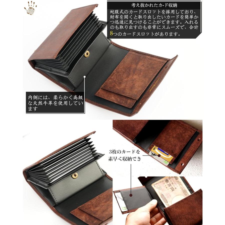 二つ折り財布 メンズ 2つ折り 箱型の小銭入れ イタリアン レザー プエブロ ミニ財布 コンパクト 小さい財布 二つ折り 箱状です 牛革 大容量 レディース |  | 03