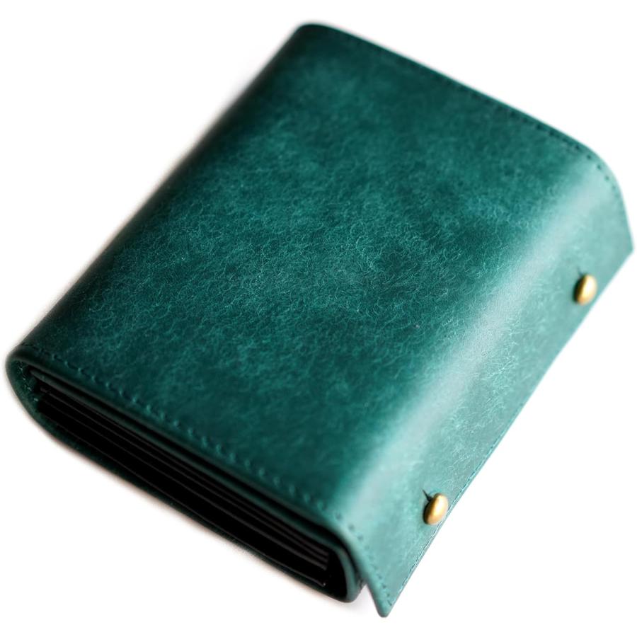 二つ折り財布 メンズ 2つ折り 箱型の小銭入れ イタリアン レザー プエブロ ミニ財布 コンパクト 小さい財布 二つ折り 箱状です 牛革 大容量 レディース | 