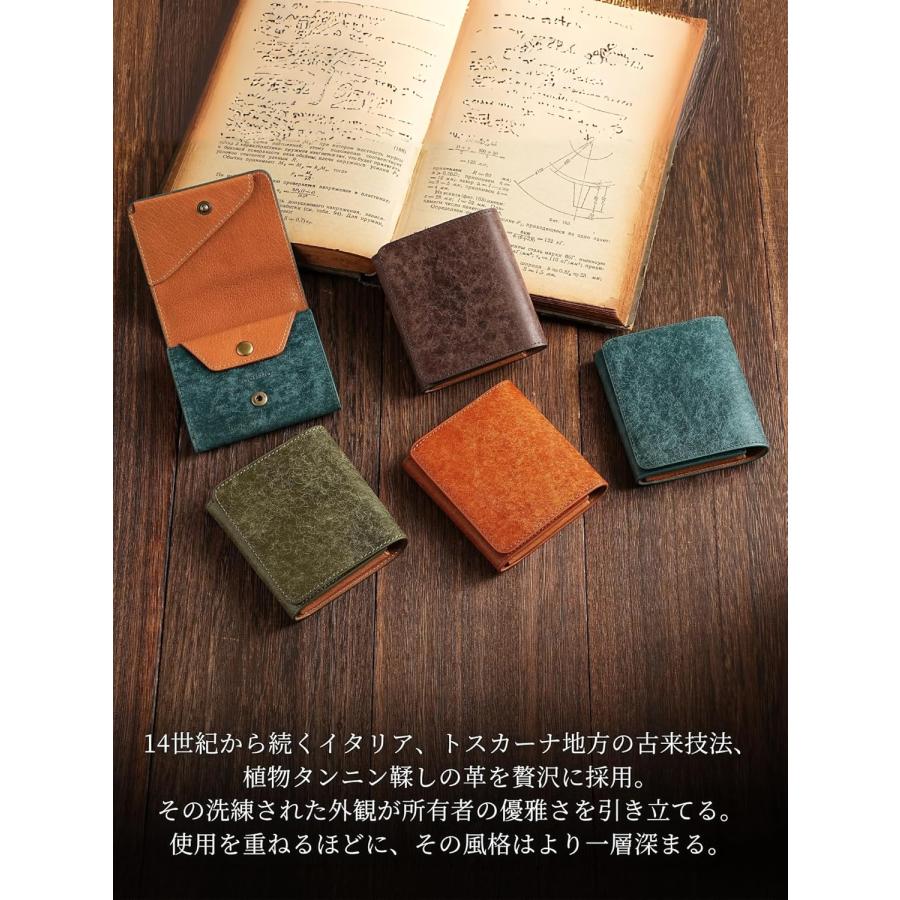 ミニ財布 お札が折れない 財布 レディース メンズ 二つ折り財布 大容量 じゃばら カードケース ボックス型 小銭入れ YKKファスナー 牛革 小さい財布 ブラック |  | 07