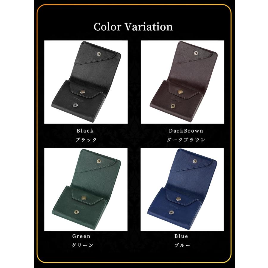 ミニ財布 お札が折れない 財布 レディース メンズ 二つ折り財布 大容量 じゃばら カードケース ボックス型 小銭入れ YKKファスナー 牛革 小さい財布 ブラック |  | 08
