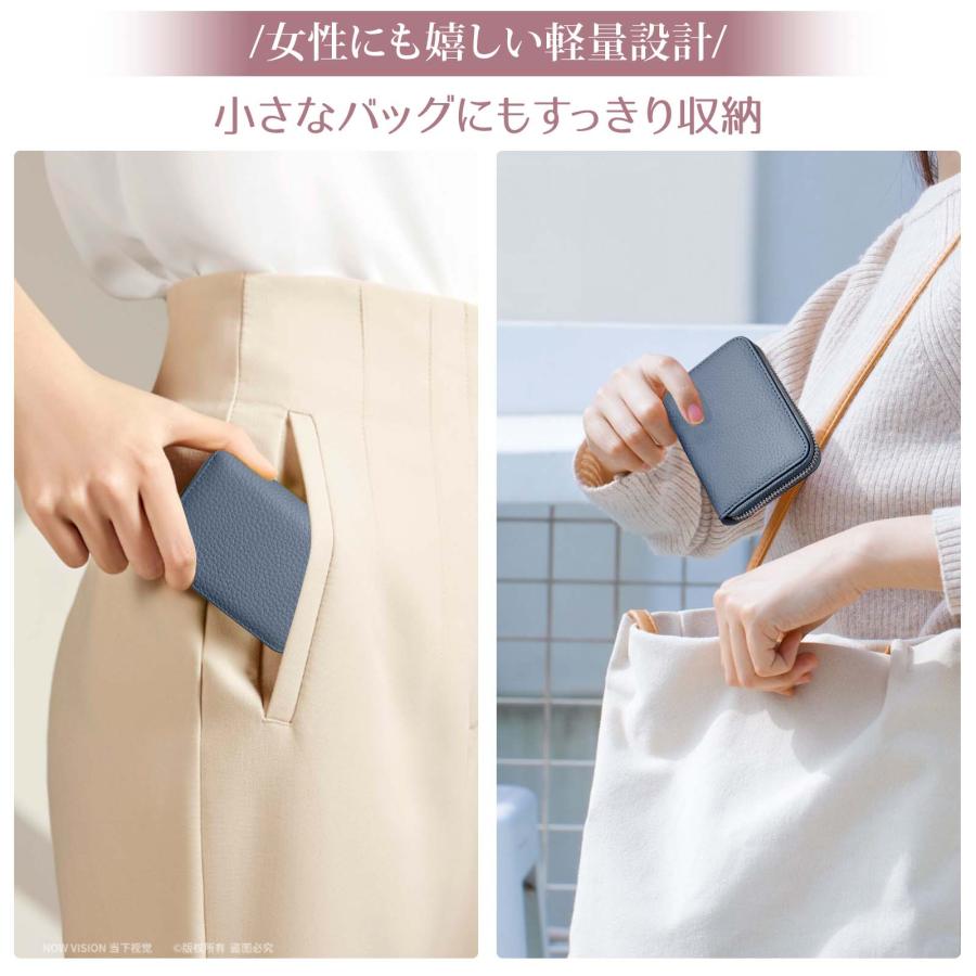 ミニ財布 お札が折れない 財布 レディース メンズ 二つ折り財布 大容量 じゃばら カードケース ボックス型 小銭入れ YKKファスナー 牛革 小さい財布 ブラック |  | 05