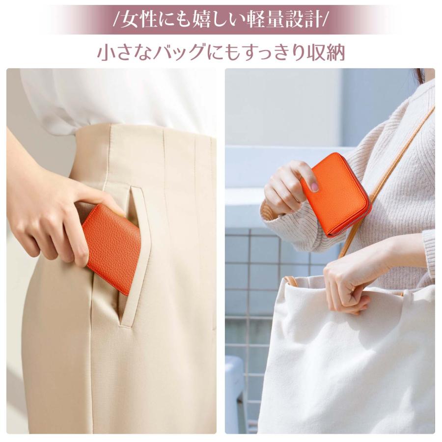 ミニ財布 お札が折れない 財布 レディース メンズ 二つ折り財布 大容量 じゃばら カードケース ボックス型 小銭入れ YKKファスナー 牛革 小さい財布 ブラック |  | 05