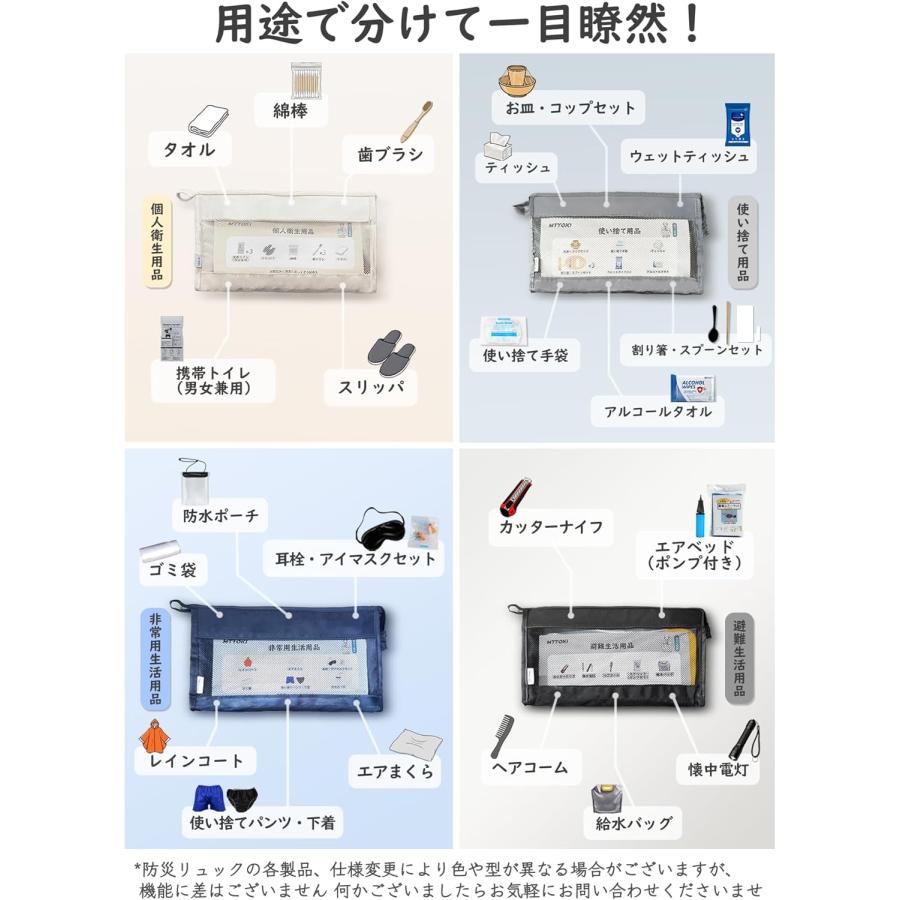 防災リュック 避難グッズ 防災グッズ 二次避難用 充実 大容量バッグ 災害対策リュック 非常持ち出し袋 緊急避難セット 補充バッグ 非常時生活用品 |  | 03