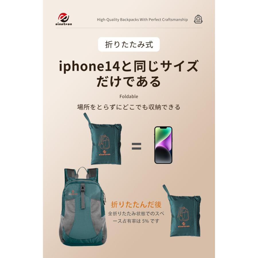 アウトドアバック 超軽量携帯リュック 折りたたみ可能バックパック 耐久性のある 22L大容量 収納性 マルチカラー 休暇、学校、キャンプ_31