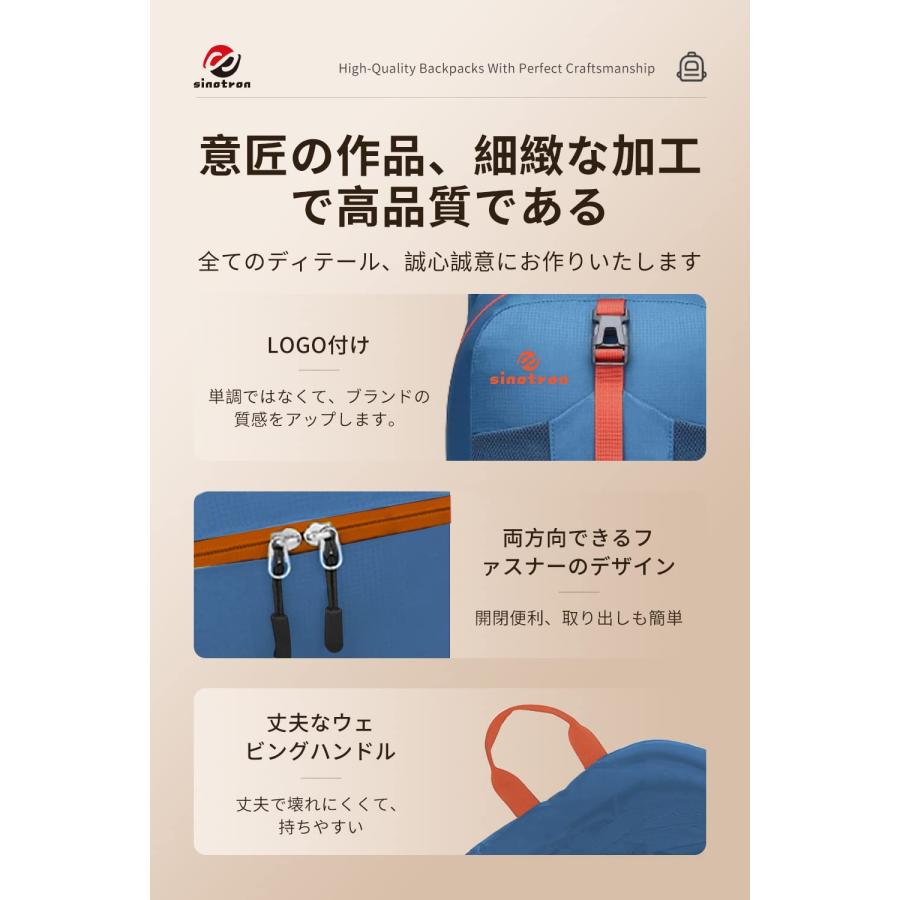 アウトドアバック 超軽量携帯リュック 折りたたみ可能バックパック 耐久性のある 22L大容量 収納性 マルチカラー 休暇、学校、キャンプ_18