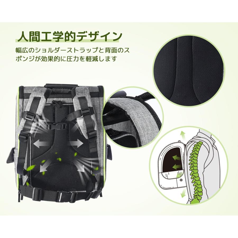 ペット キャリーバッグ 猫用 犬用 リュック メッシュ窓 通気性 拡張可能 2WAY ペットハウス ケージ 折り畳み お出かけ ドライブ 旅行 通院 防災 避難用_18