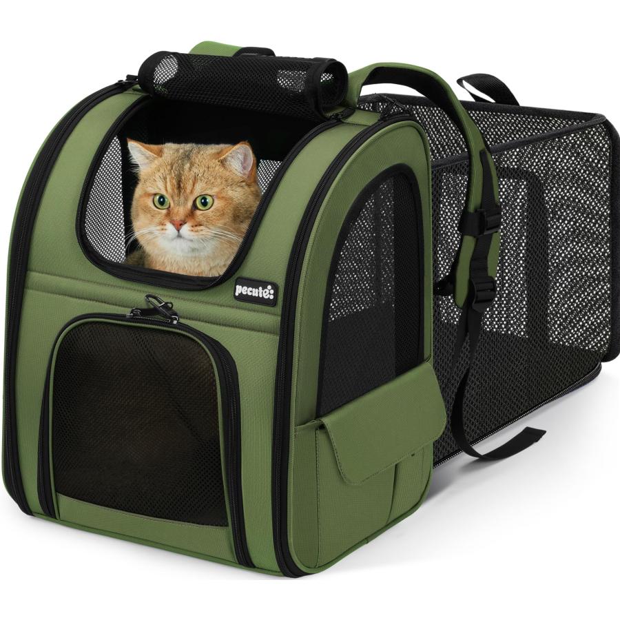 ペット キャリーバッグ 猫用 犬用 リュック メッシュ窓 通気性 拡張可能 2WAY ペットハウス ケージ 折り畳み お出かけ ドライブ 旅行 通院 防災 避難用_22