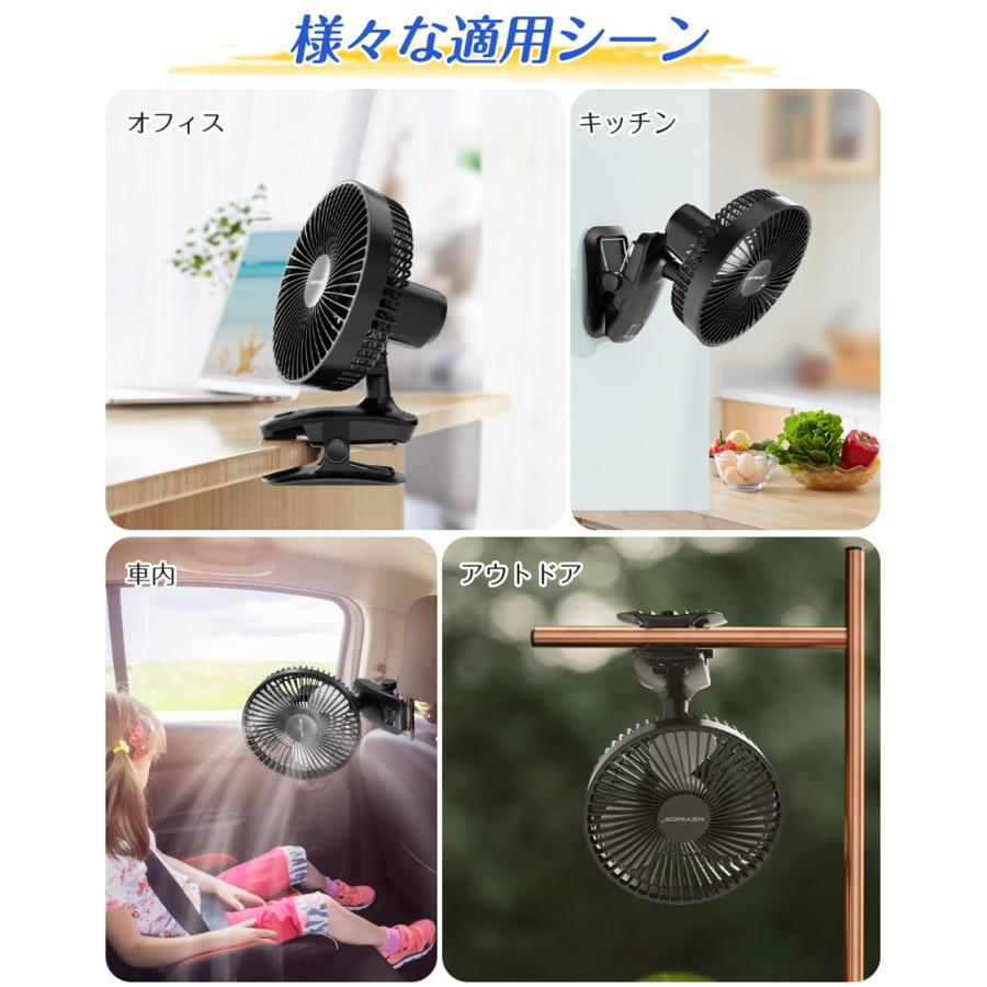 USB扇風機 自動首振り タイマー機能付 静音 クリップ 卓上 小型 リズム