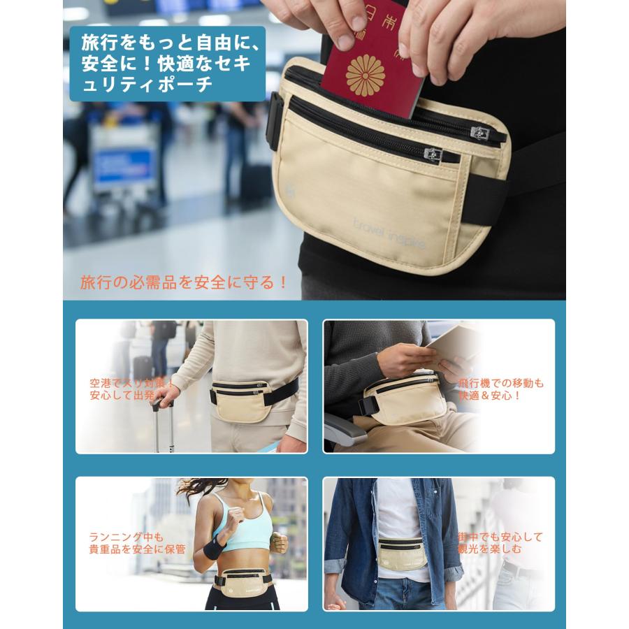 Travel Inspira ウエストポーチ セキュリティポーチ 超軽量 超薄型