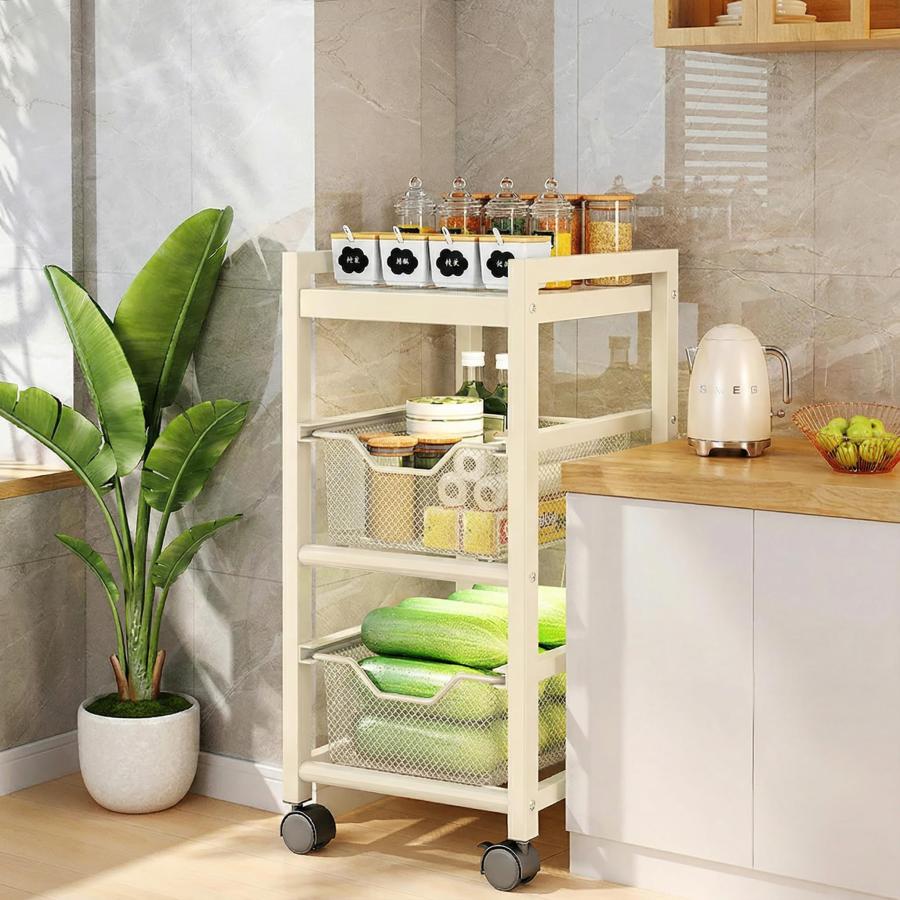 奥行 スリムワゴン 隙間収納 25cm ベルメゾン BELLE MAISON 隙間収納