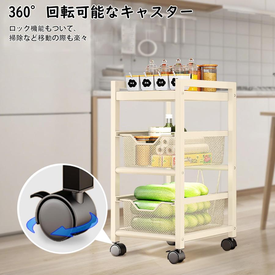 隙間収納ラック 天板 キッチン ワゴン スリム 25cm ステンレス天板 コンセント付 キャスター付すき間ワゴン幅25cm 奥行30cm キッチン周り ランドリー周りといった水廻りのもったいないすき間を収納 スペースに変身