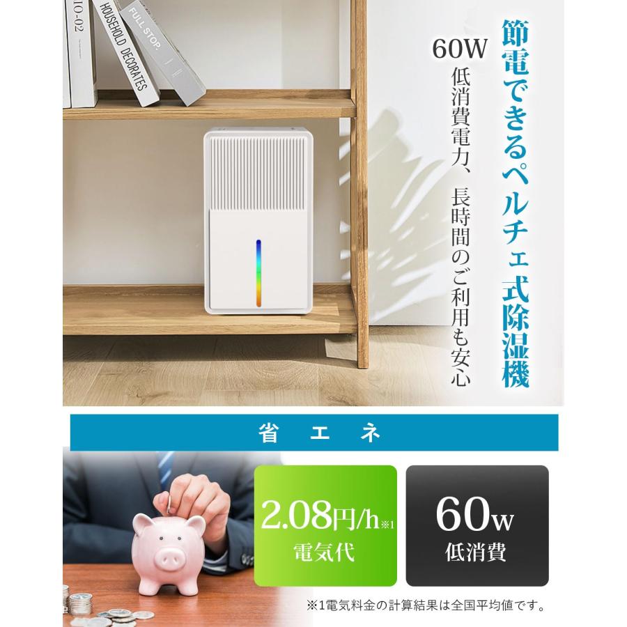 除湿機 衣類乾燥 3L 大容量【マイナスイオン 鉄筋14畳 /木造７畳】最大除湿量1L/日 除湿器 強力除湿 部屋干し 湿気取り カビ対策 梅雨対策 小型_14