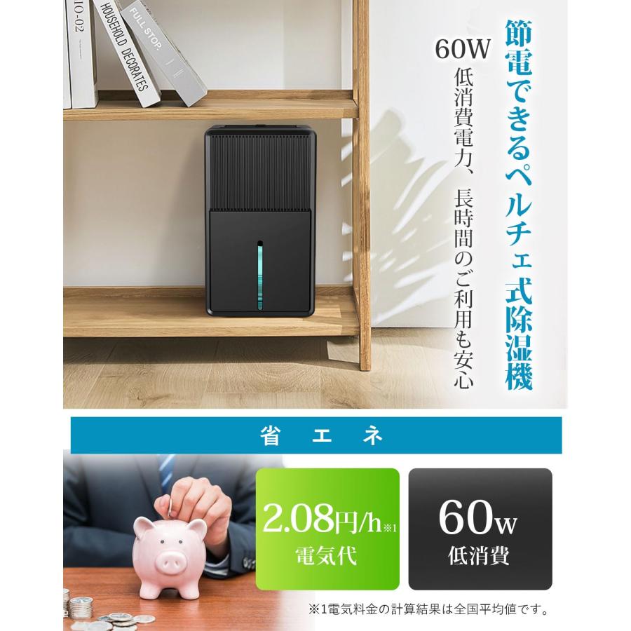 除湿機 衣類乾燥 3L 大容量【マイナスイオン 鉄筋14畳 /木造７畳】最大除湿量1L/日 除湿器 強力除湿 部屋干し 湿気取り カビ対策 梅雨対策 小型_7