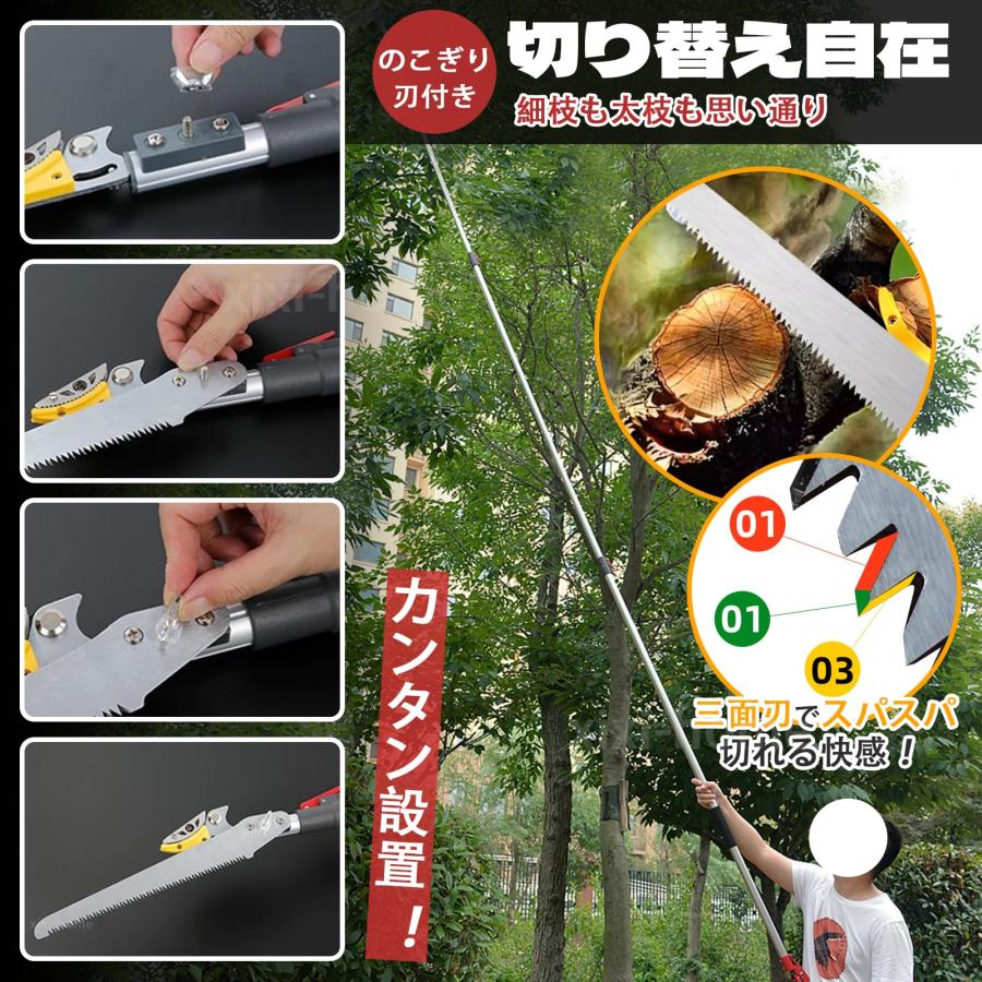 新品送料無料】高枝切りバサミ 伸縮式 【庭師推奨】 sk5高級合金鋼 2段