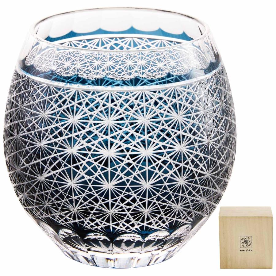 切子 グラス ロックグラス ペア かわいい 菊つなぎ 文様 食洗器対応 桐