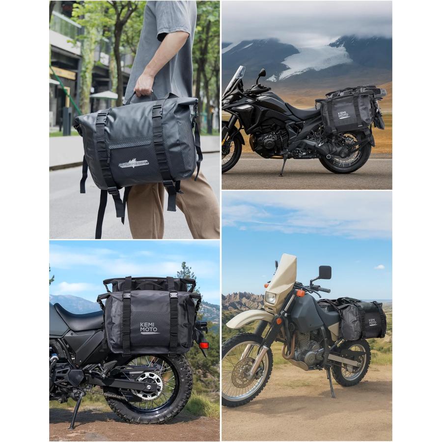 バイク サイドバッグ 防水 大容量50L ツーリングバッグ 2PC 取付簡単